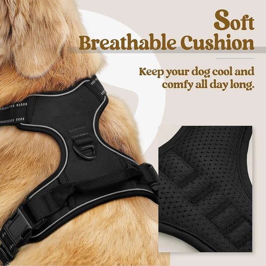 No-Pull Reflective Dog Harness Easy-Control Vest for Medium & Large Dogs