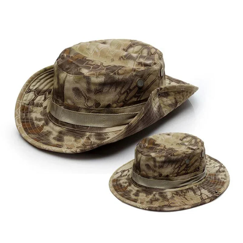 Load image into Gallery viewer, Camouflage Tactical Cap Boonie Hat Caps Camo Men Outdoor Sports Sun Bucket Cap Fishing Hiking Hunting Hats Gear
