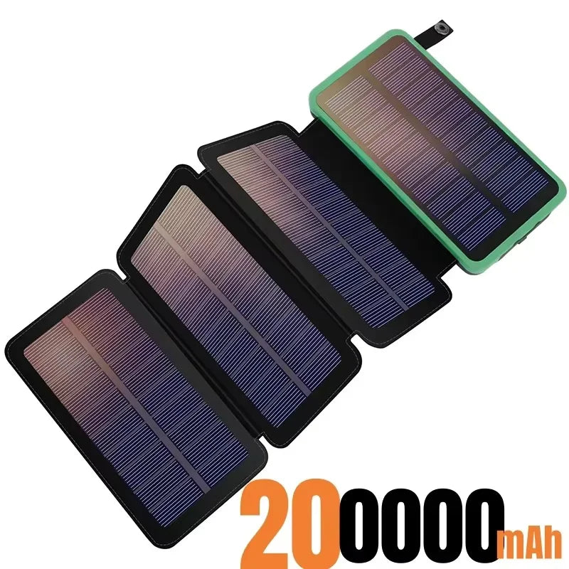 Load image into Gallery viewer, 200000mAh Solar Power Bank | Foldable Solar Panel Charger | Portable Outdoor Camping Battery Pack

