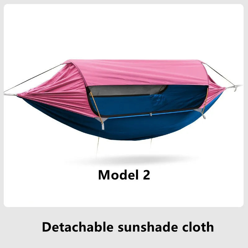 Load image into Gallery viewer, Traveler 2.0 Double Hammock with Mosquito Net &amp; Sunshade – 270x140cm
