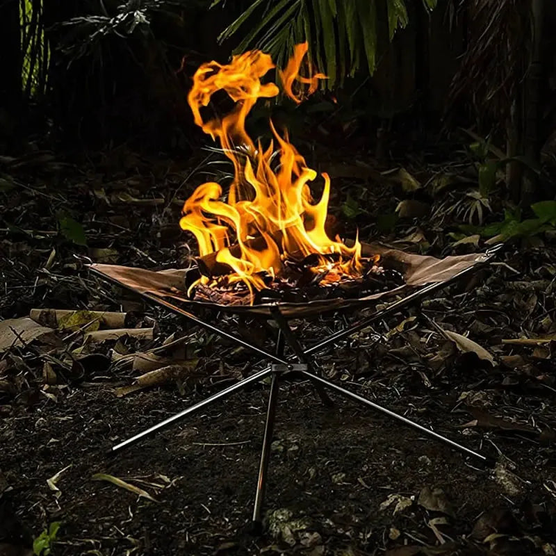 Load image into Gallery viewer, Outdoor Fire Pit Burning Rack Camping Stainless Steel Mesh Fireplace Foldable Stove BBQ Grill Patio with Replace Grilled Net
