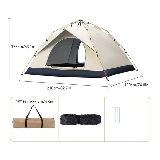 Auto Quick-Open 2-Person Tent | Instant Rain & Sun Protection
