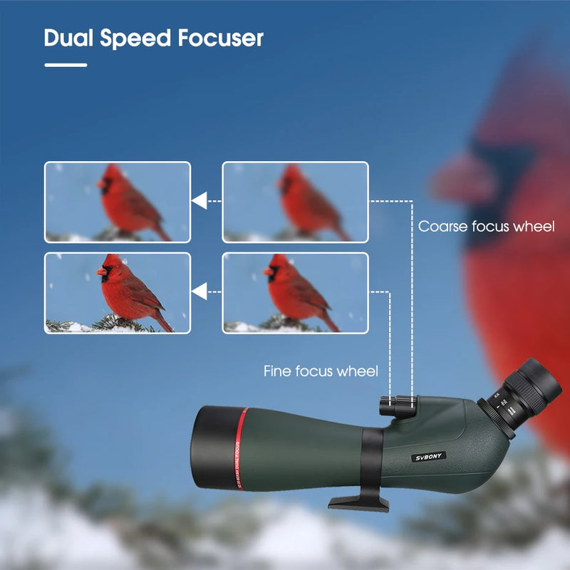 Load image into Gallery viewer, SVBONY  SV406/SV406P ED Spotting Scope 20-60x80/25-75X100/16-48X65 Dual Focus IPX7 Waterproof for BirdWatching Archery
