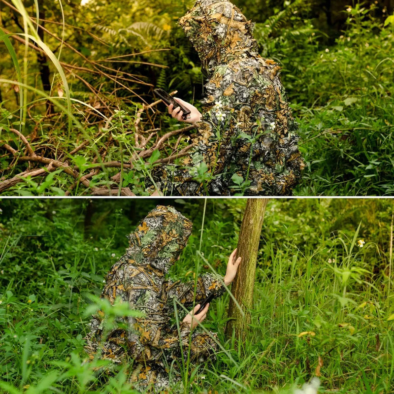 Load image into Gallery viewer, Camo Ghillie Poncho Lightweight 3D Leaf Poncho Ghillie Suits Hunting Gear No reviews yet
