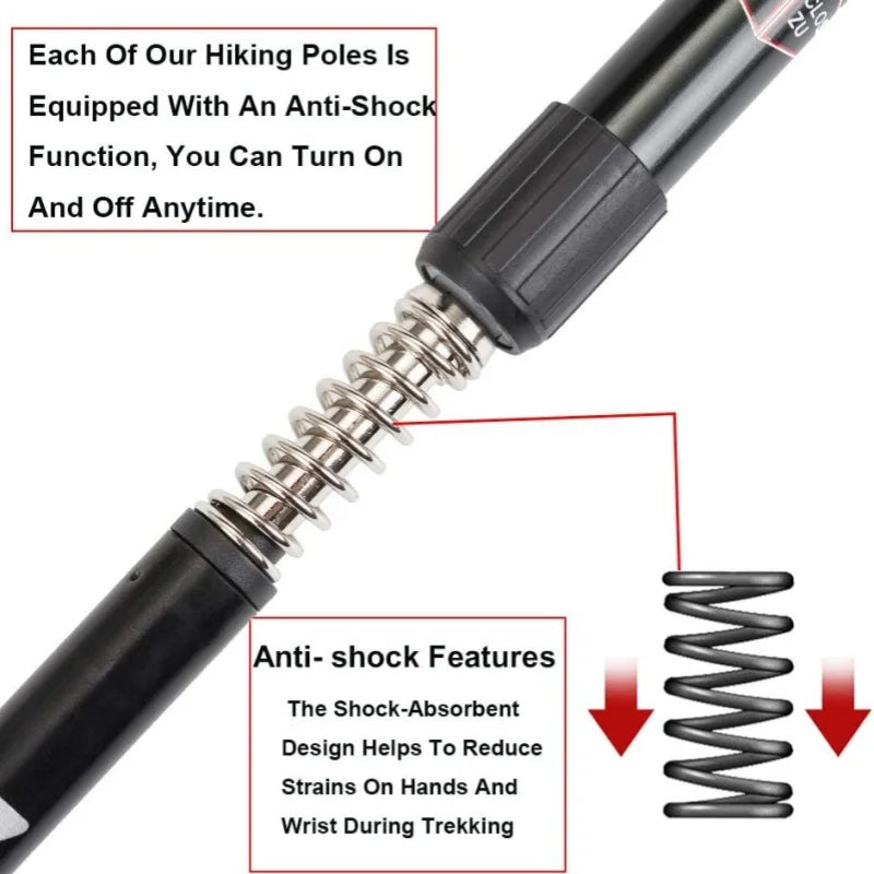 Load image into Gallery viewer, Collapsible Lightweight Trekking Poles | Anti-Shock Adjustable Hiking Sticks | Men Women Walking Pole
