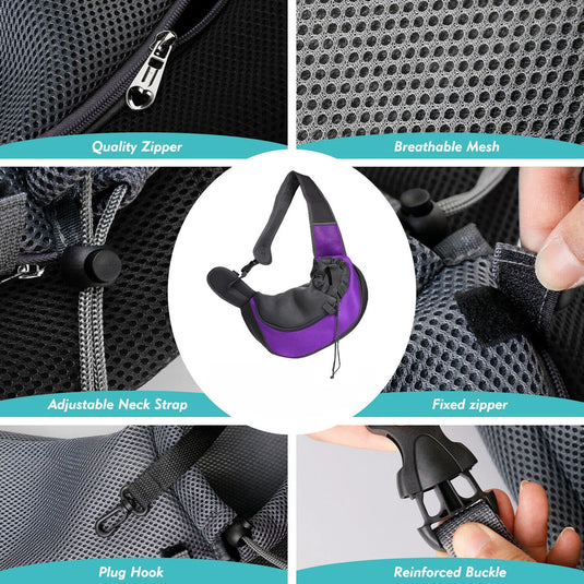 Pet Carrier Shoulder Bag Crossbody Mesh Sling for Small Dogs & Cats