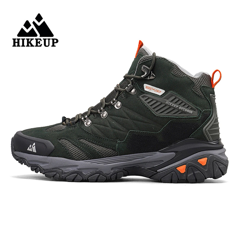 Load image into Gallery viewer, HIKEUP Men’s Suede High-Top Hiking Boots – Non-Slip Outdoor Performance for All Seasons
