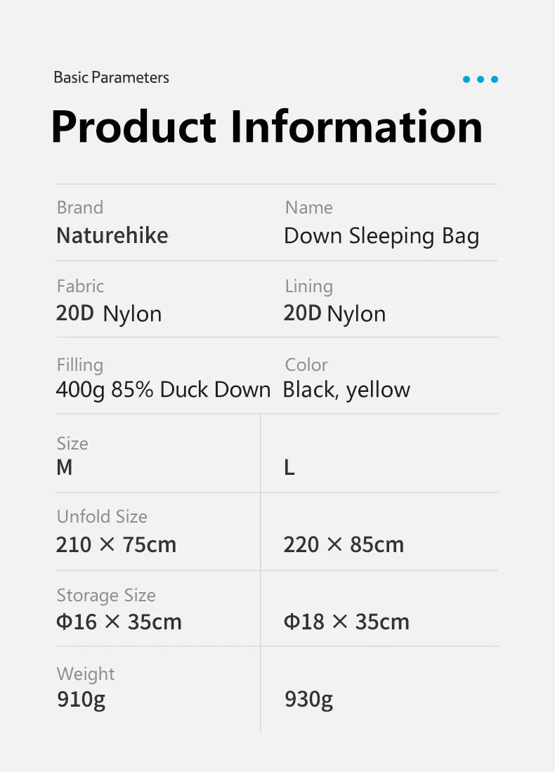 Load image into Gallery viewer, Naturehike CW400 Sleeping Bag Lightweight Duck Down Winter Thickened Warm Ultralight Outdoor Hiking Camping Travel Equipment
