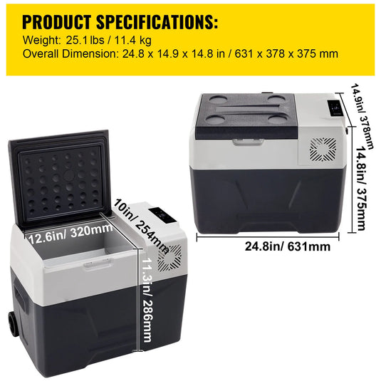 Succebuy 20-55L Portable Refrigerator | Car Electric Compressor Cooler 12/24V DC & 110-240V AC