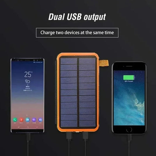 200000mAh Solar Power Bank | Foldable Panel Fast Charging | Waterproof Outdoor Camping Battery