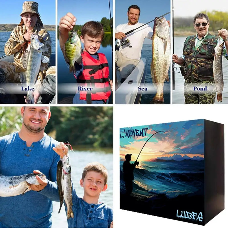 Load image into Gallery viewer, Fishing Tackle Advent Calendar Fishing Lures Set Fishing Gear Countdown Calendar Adults Kids Men Women Christmas Fish Bait Gifts
