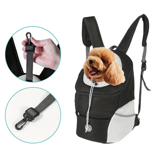 Portable Pet Backpack Chest Carrier Breathable Travel Bag for Small Dogs & Cats