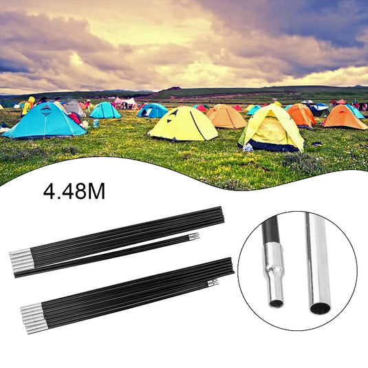 1 Pair 3/3.3/4/4.48/4.9m Fiberglass Tent Rod Camping Tent Pole Bars Support Rods Awning Frames Kit Hiking Travel Canopies Parts