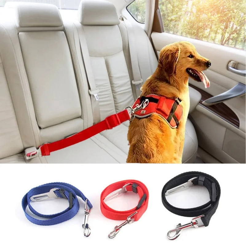 Load image into Gallery viewer, Solid Color Two-in-one Pet Car Seat Belt Nylon Lead Leash Backseat Safety Belt Adjustable Dogs Harness Collar Pet Accessories
