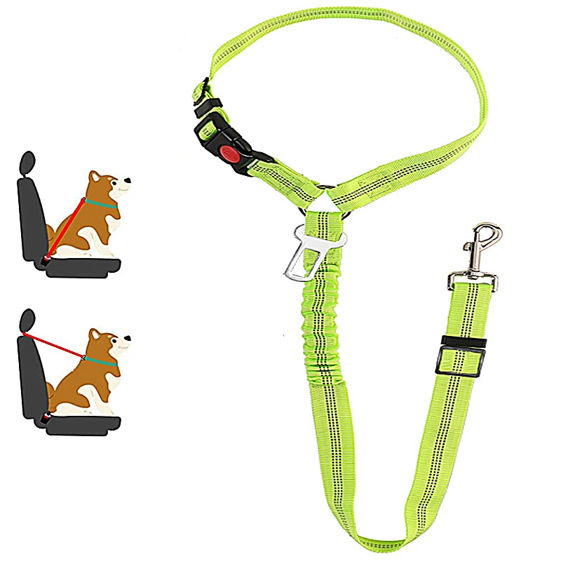 Load image into Gallery viewer, 2-in-1 Reflective Pet Harness &amp; Car Seat Belt Shock-Absorbing Travel Leash for Dogs and Cats
