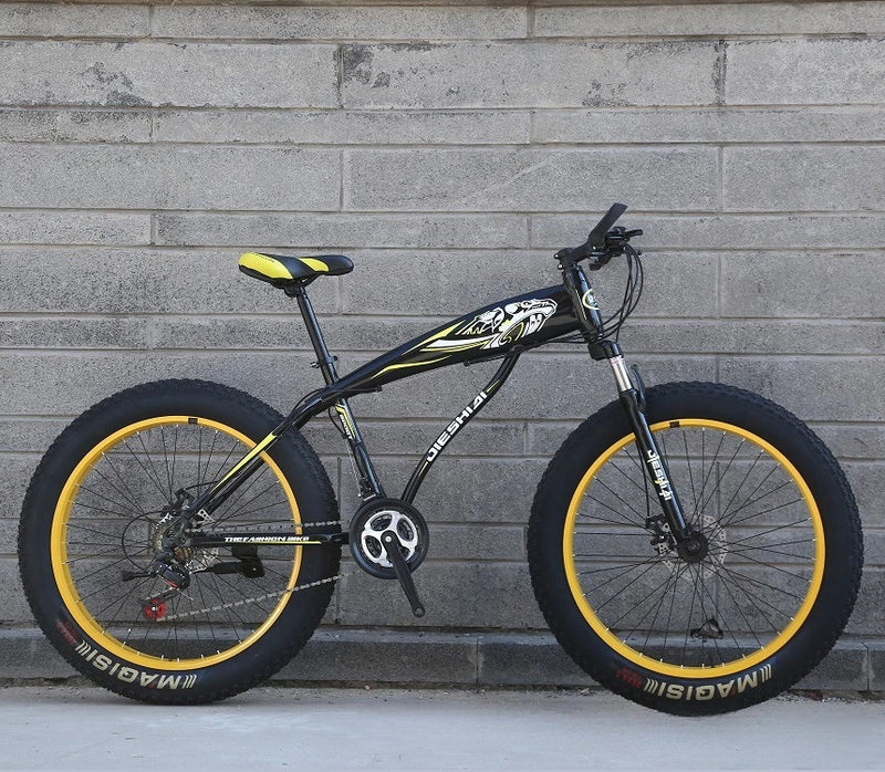 Load image into Gallery viewer, 26&quot;/24&quot; Off-Road Bull Wheel Mountain Bike – Double Disc Brake, Variable Speed, Carbon Steel Frame for Men &amp; Women
