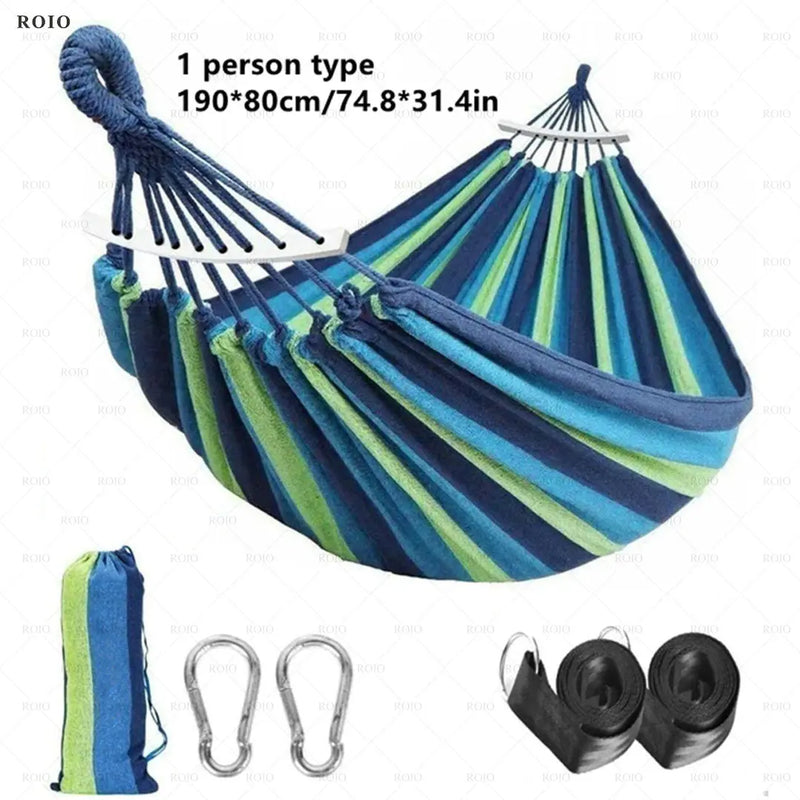 Load image into Gallery viewer, Thickened Canvas Camping Hammock Chair – Single Person with Travel Bag
