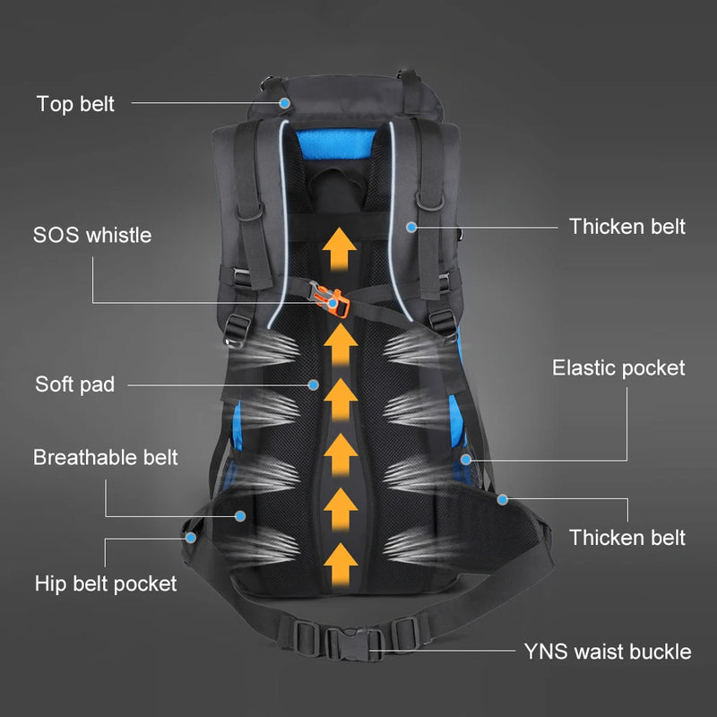 Load image into Gallery viewer, 65L Waterproof Climbing Backpack | Large Capacity Hiking Pack | Camping Trekking Travel Bag
