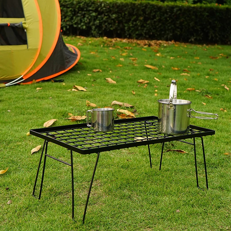 Load image into Gallery viewer, Folding Bamboo Mesh Camping Table | Portable BBQ Drain Storage Rack | Outdoor Dining Table
