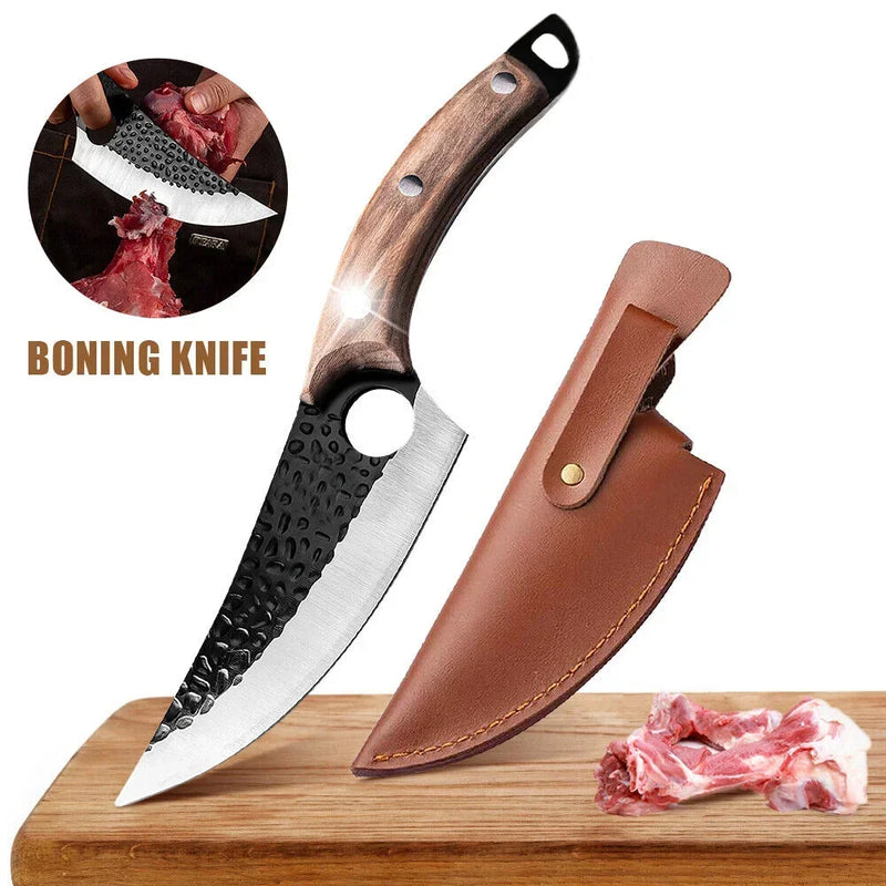 Load image into Gallery viewer, Perforated design wood handle multi-purpose kitchen knife,long sharp boning knife, professional chef&#39;s knife,kitchen accessories
