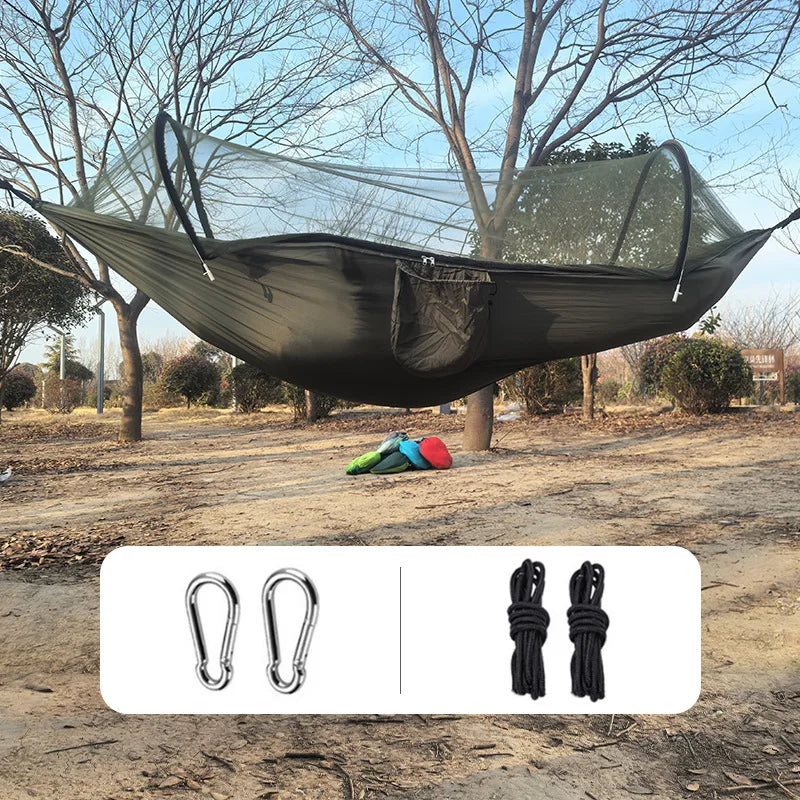 Load image into Gallery viewer, Anti-Mosquito Parachute Camping Hammock – Single &amp; Double Sizes
