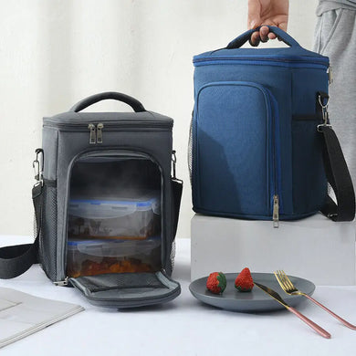 Outdoor Insulated Lunch Box Bag – Multi-Layer Thermal Cooler with Shoulder Strap