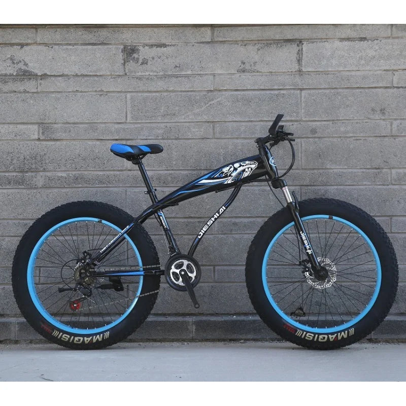 Load image into Gallery viewer, 26&quot;/24&quot; Off-Road Bull Wheel Mountain Bike – Double Disc Brake, Variable Speed, Carbon Steel Frame for Men &amp; Women
