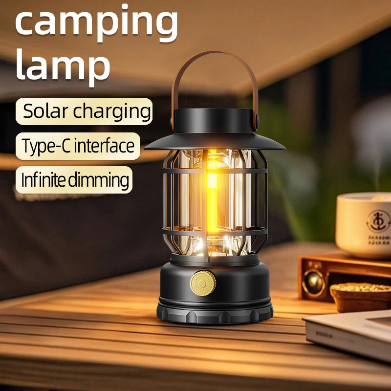 Load image into Gallery viewer, 2-in-1 Solar USB Camping Lantern | Ultra-Bright 360° LED Hanging Light | Portable Tent Hiking Lamp
