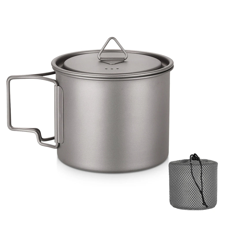 Load image into Gallery viewer, Ultralight Titanium Camp Mug | 300ml–750ml Foldable Handle Cup | Outdoor Camping Picnic Drinkware
