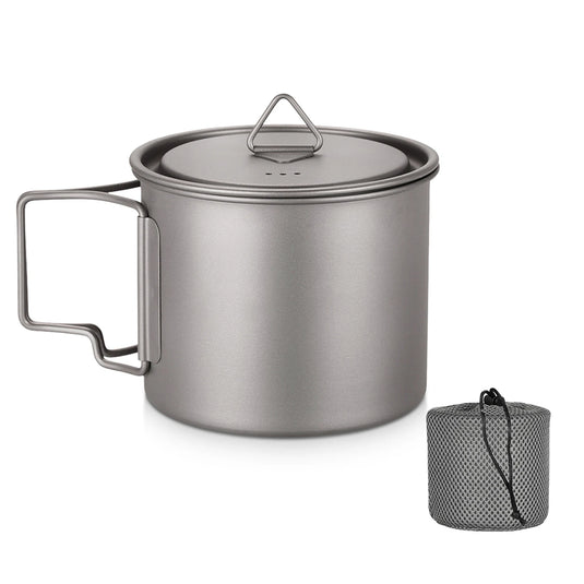 Ultralight Titanium Camp Mug | 300ml–750ml Foldable Handle Cup | Outdoor Camping Picnic Drinkware