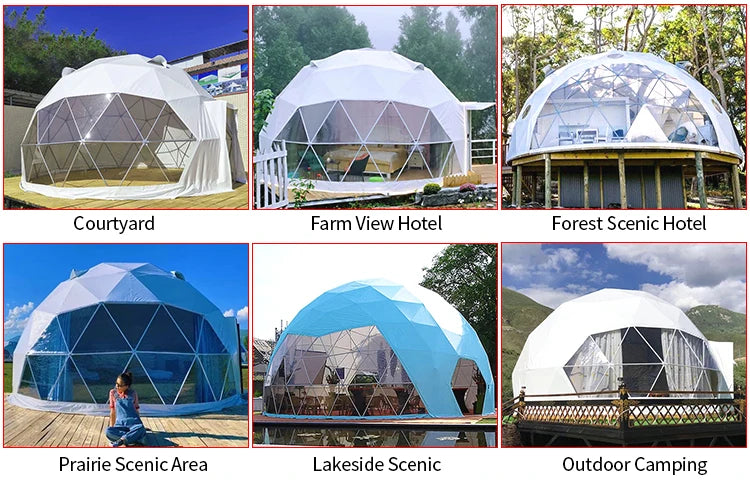 Load image into Gallery viewer, Geodesic Dome Manor greenhouse Tent Leisure Resort Vacation Outdoor Glamping Round Tent Transparent Starry Sky Luxury Hotel Dome
