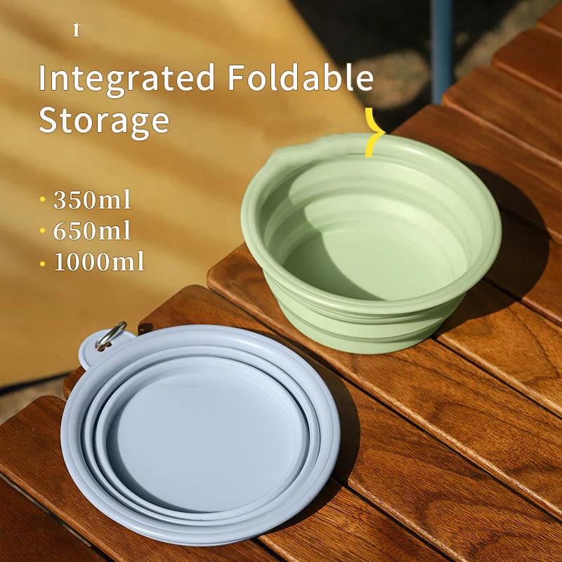 Load image into Gallery viewer, 350ML Pet Folding Silicone Bowl Collapsible Dog Food Bowl Water Outdoor Pet Travel Bowl Portable Puppy Food Container Feeder
