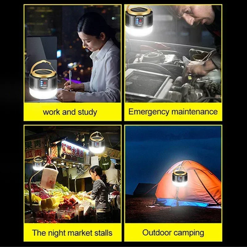 Load image into Gallery viewer, Solar USB Rechargeable LED Camping Lantern | IPX6 Waterproof Portable Tent Light | Emergency Lamp
