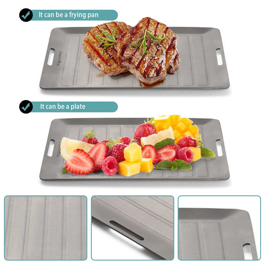 Titanium Camping Grill Pan & BBQ Tongs Set | Non-Stick Outdoor Cookware | Solo Camp Cooking