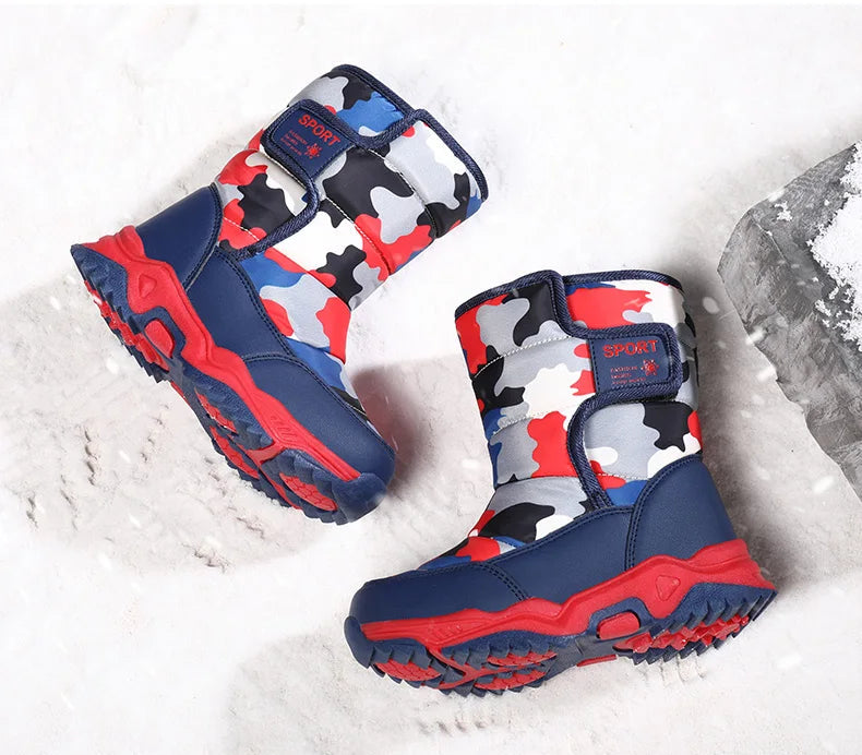 Load image into Gallery viewer, Hot Camouflage Children Snow Boots Hig Top Velvet and Thicken Kids Boot Girl Boys  Anti-slip Wear-resistant Shoe Child Snow Boot
