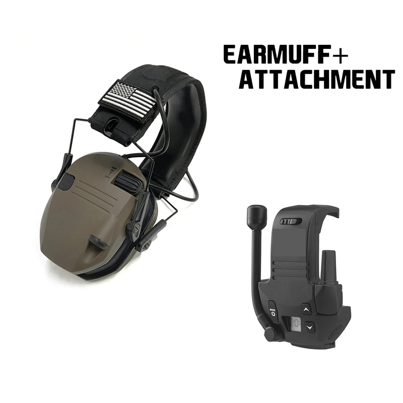 Load image into Gallery viewer, Walkie Talkie Attachment - 22 Channels 3 Miles Range Distance Voice-Activated Handsfree Communication for Shooting earmuffs
