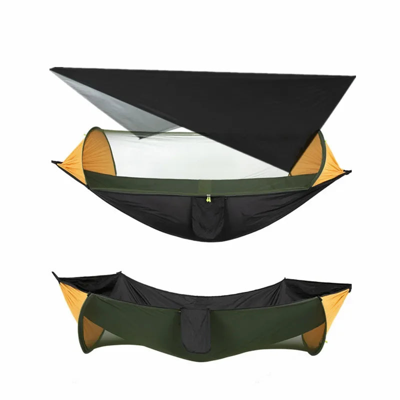 Load image into Gallery viewer, Camping Hammock with Mosquito Net and Rain Fly – 2-Person Portable Outdoor Hammock for Backpacking, Travel, Survival
