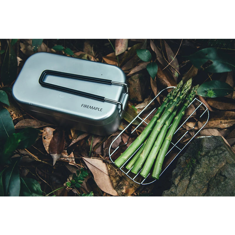 Load image into Gallery viewer, Fire-Maple Frost Lunch Box Lightweight Foldable Camping Bento Box Aluminium with Steaming Rack Heatable Picnic Cookware 800ML
