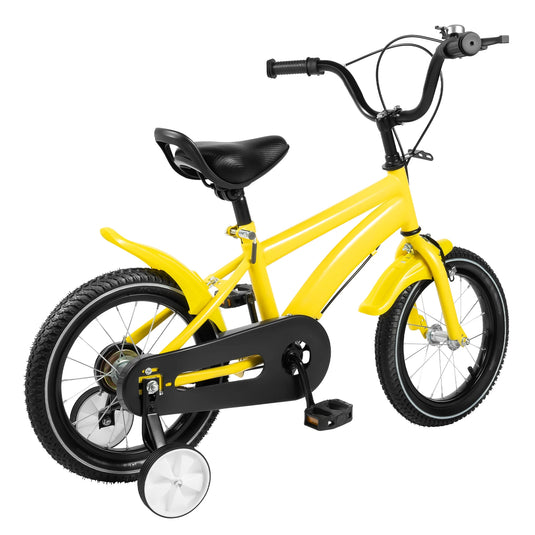 4" Kids Bike with Training Wheels – Adjustable Seat, Carbon Steel Frame, Dual Brakes | For Children 100–115cm (Ages 3–6)