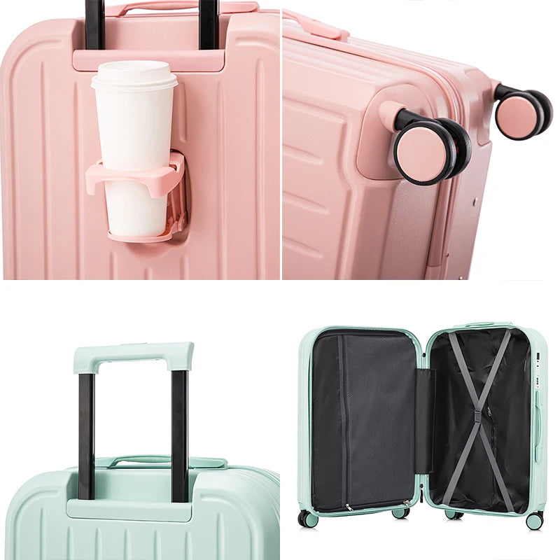 Load image into Gallery viewer, 100% Aluminum Magnesium Alloy Travel Luggage Trolley Luggage 20 22 24 26 28 Inch Trolley Luggage Carry-On Luggage With Cup Holde
