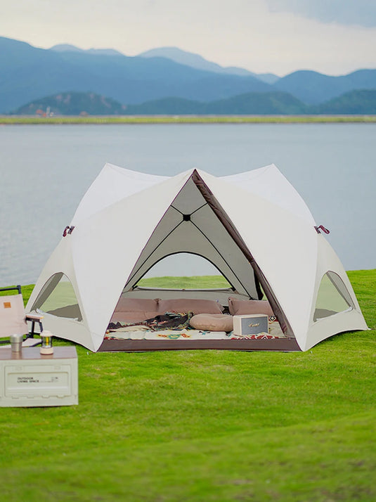 Lohascamping One-Touch Pop-Up Beach Tent – Quick Setup Hexagonal Shelter for Sun & Rain Protection