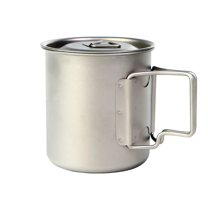 Load image into Gallery viewer, Titanium Camping Cup Pot | 450ml 550ml 650ml 750ml | Ultralight Folding Handle Ti Cook Cup
