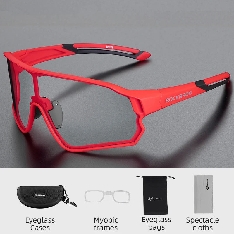 Load image into Gallery viewer, ROCKBROS Polarized Cycling Glasses – Photochromic UV400 Road &amp; MTB Sports Eyewear
