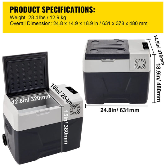 Succebuy 20-55L Portable Refrigerator | Car Electric Compressor Cooler 12/24V DC & 110-240V AC