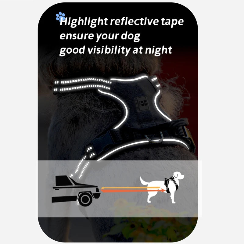Load image into Gallery viewer, Personalized No-Pull Reflective Dog Harness
