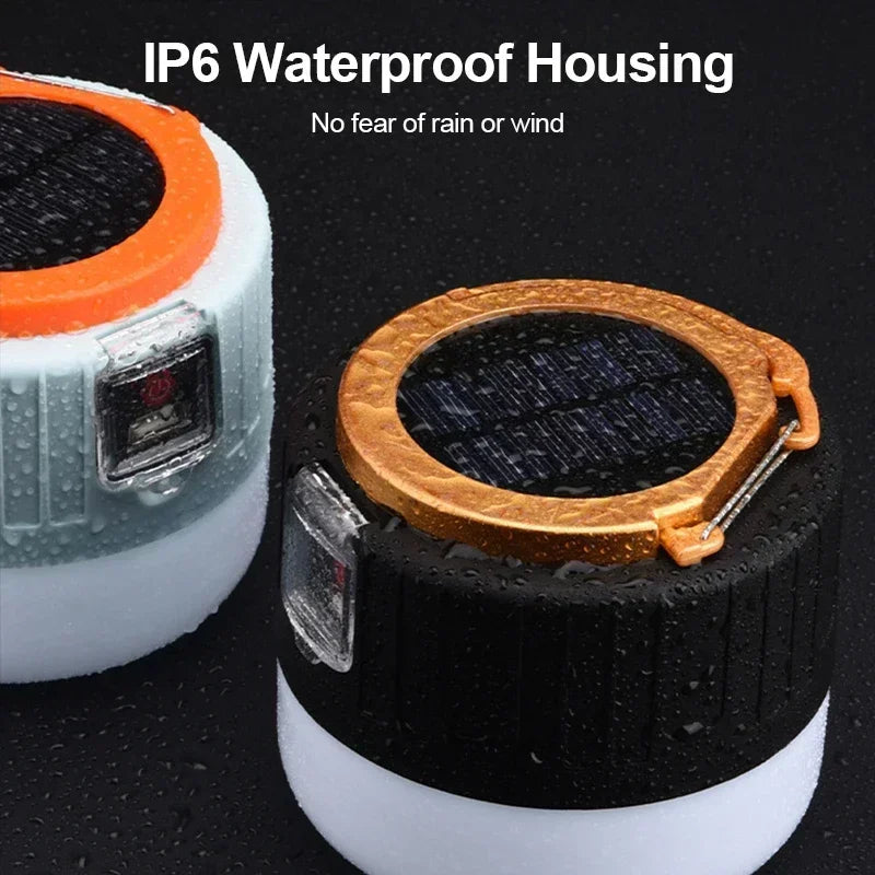 Load image into Gallery viewer, Solar USB Rechargeable LED Camping Lantern | IPX6 Waterproof Portable Tent Light | Emergency Lamp
