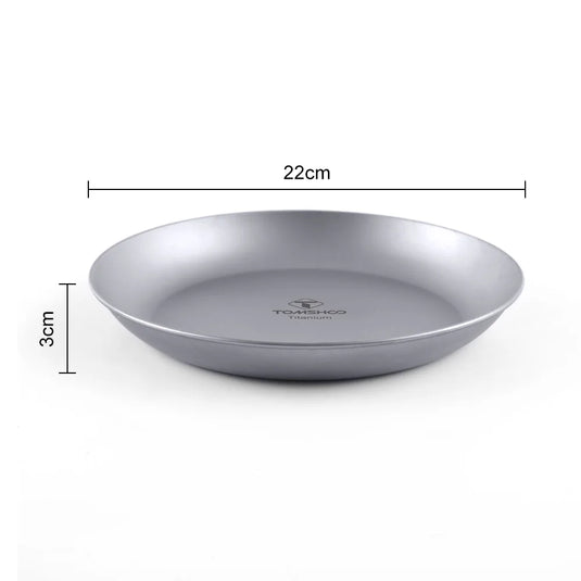 TOMSHOO Titanium Camping Plate | Outdoor Ultralight Portable Tableware Cookware