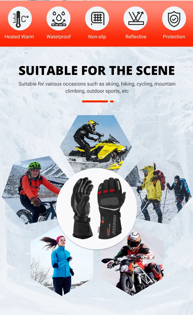 Load image into Gallery viewer, Electric Heated Gloves Thermal Heat Gloves Skiing Snowboarding Hunting Fishing Waterproof Winter Warm Heated Rechargeable Gloves
