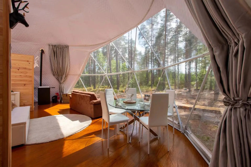 Load image into Gallery viewer, Geodesic Dome Manor greenhouse Tent Leisure Resort Vacation Outdoor Glamping Round Tent Transparent Starry Sky Luxury Hotel Dome
