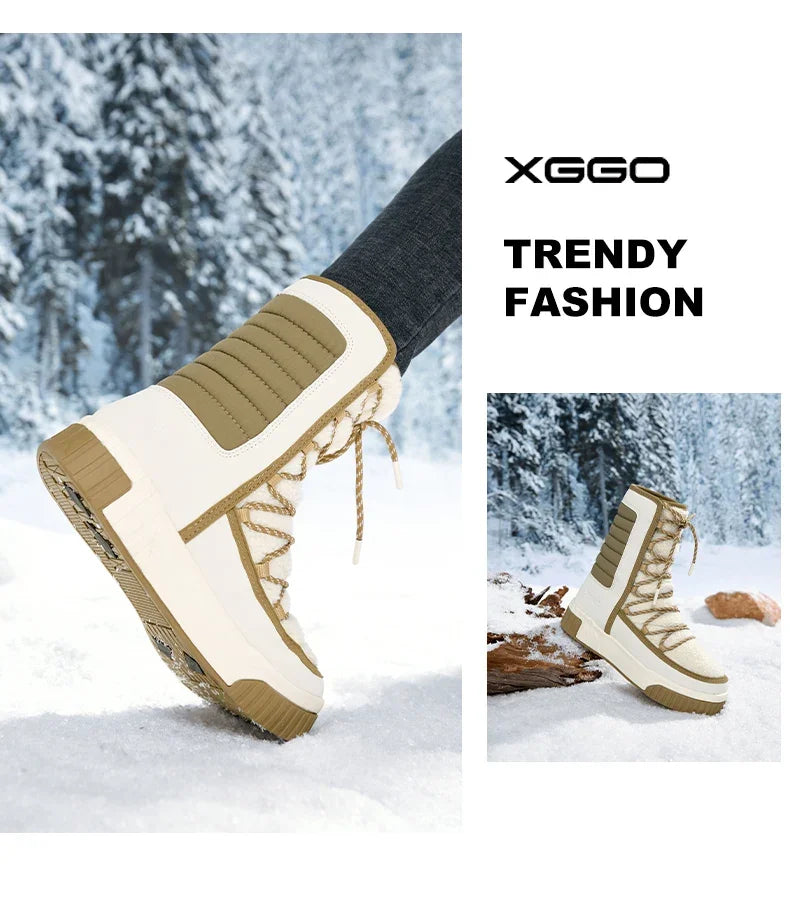 Load image into Gallery viewer, XIANG GUAN Outdoor Cold Resistant Hiking shoesTrainers Winter Women Snow Boots waterproof Mountain shoes Camping Casual sneakers
